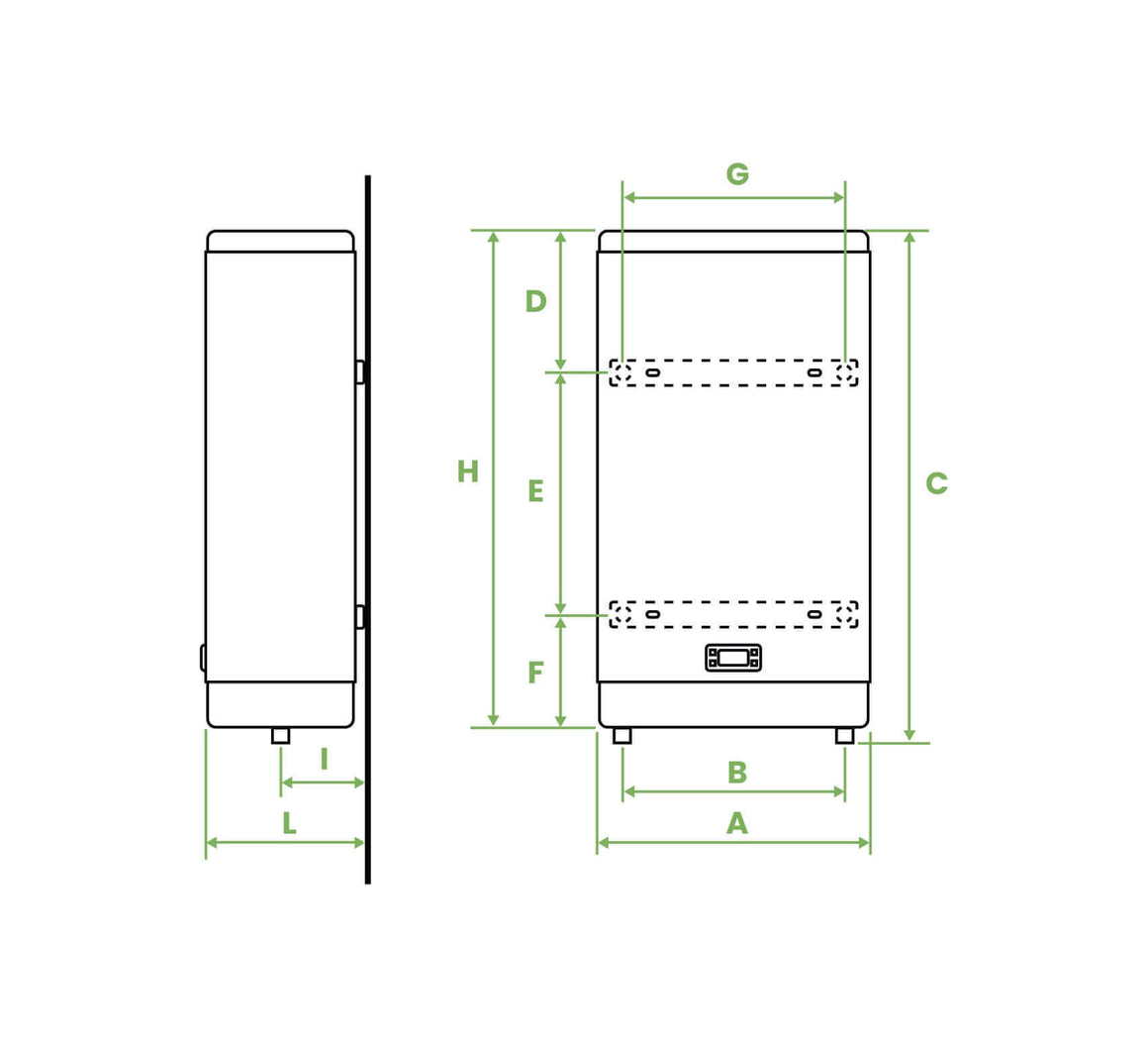 Chauffe eau électrique plat double tanque "FLAT" 65 Litres - fixandco